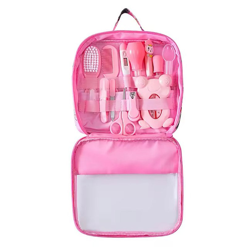 12 Pcs Baby Care Kit Kids Hair Nail Healthcare Thermometer Grooming Brush Kit Clipper Scissors Kid Toiletries