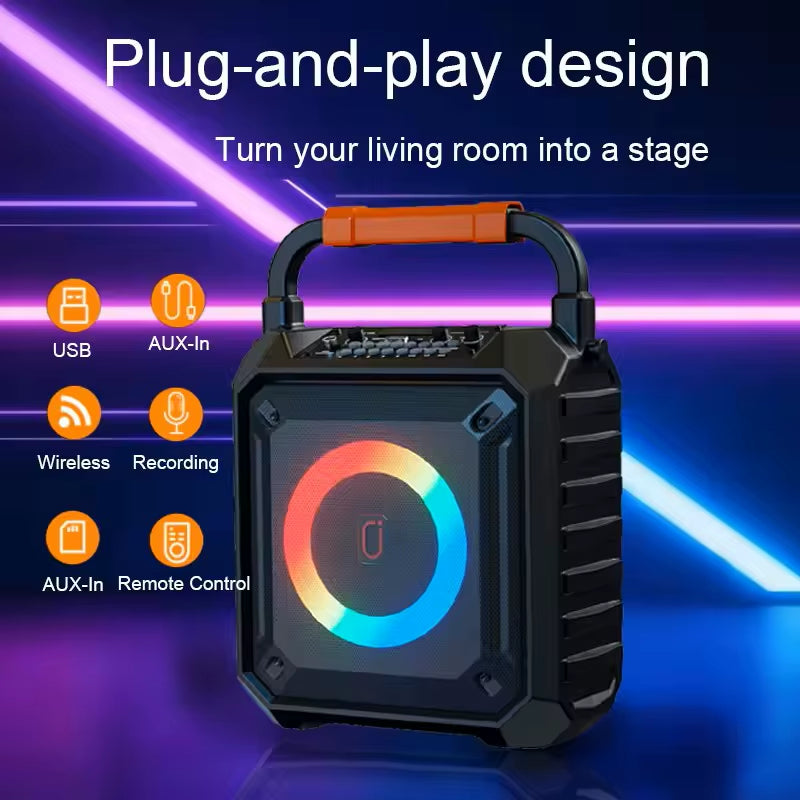 La Máquina De Karaoke Fanfun T17 Viene Con 2 Micrófonos De Karaoke Inalámbricos, Altavoz Bluetooth Portátil, Sistema De Karaoke Doméstico 0K