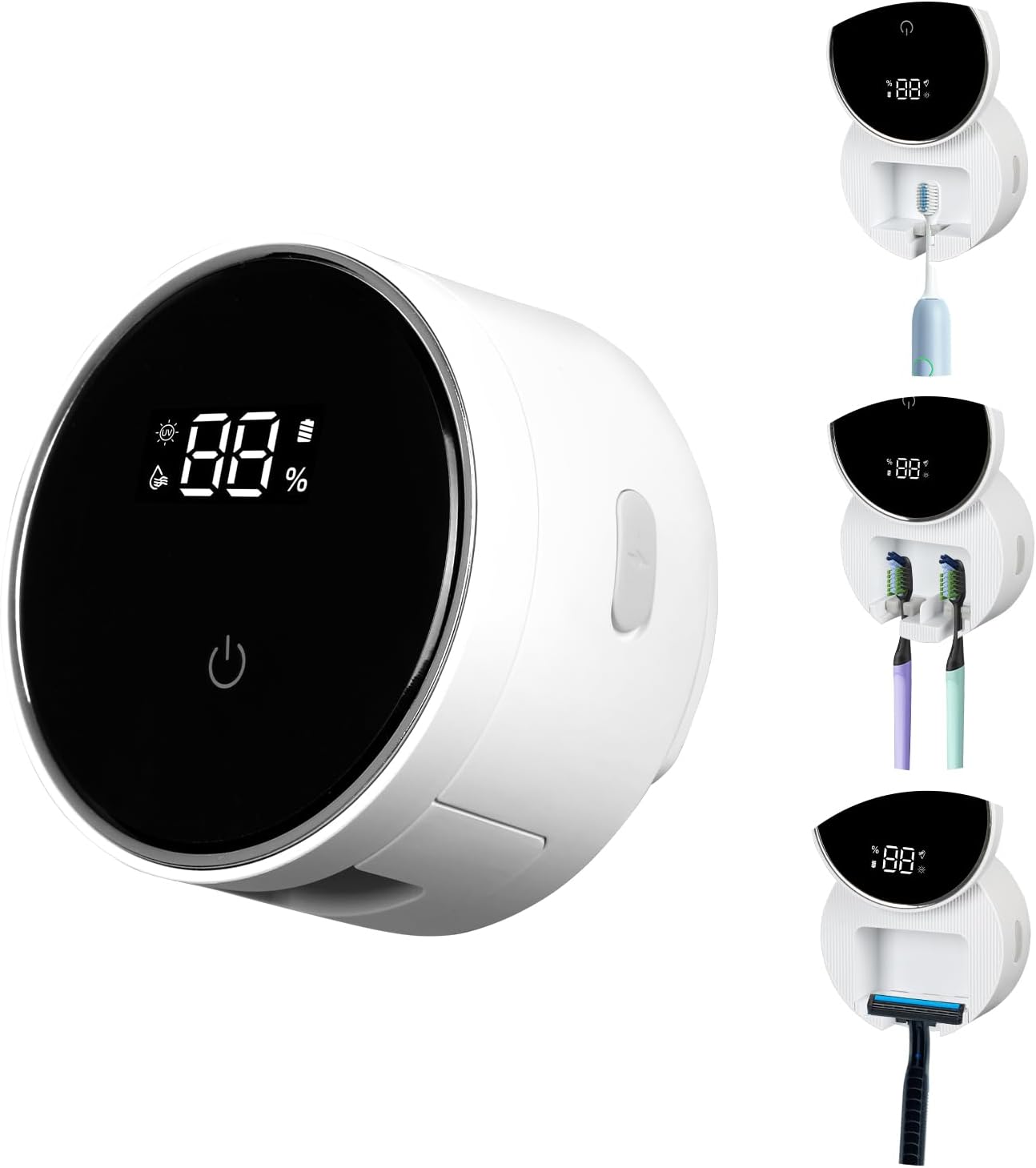 Soporte Desinfectante Para Cepillos De Dientes, Desinfectante UV, Soporte Para Cepillos De Dientes Portátil Con Funciones De Temporización, Soporte Para Cepillo De Dientes De Baño, Dos Cepillos De