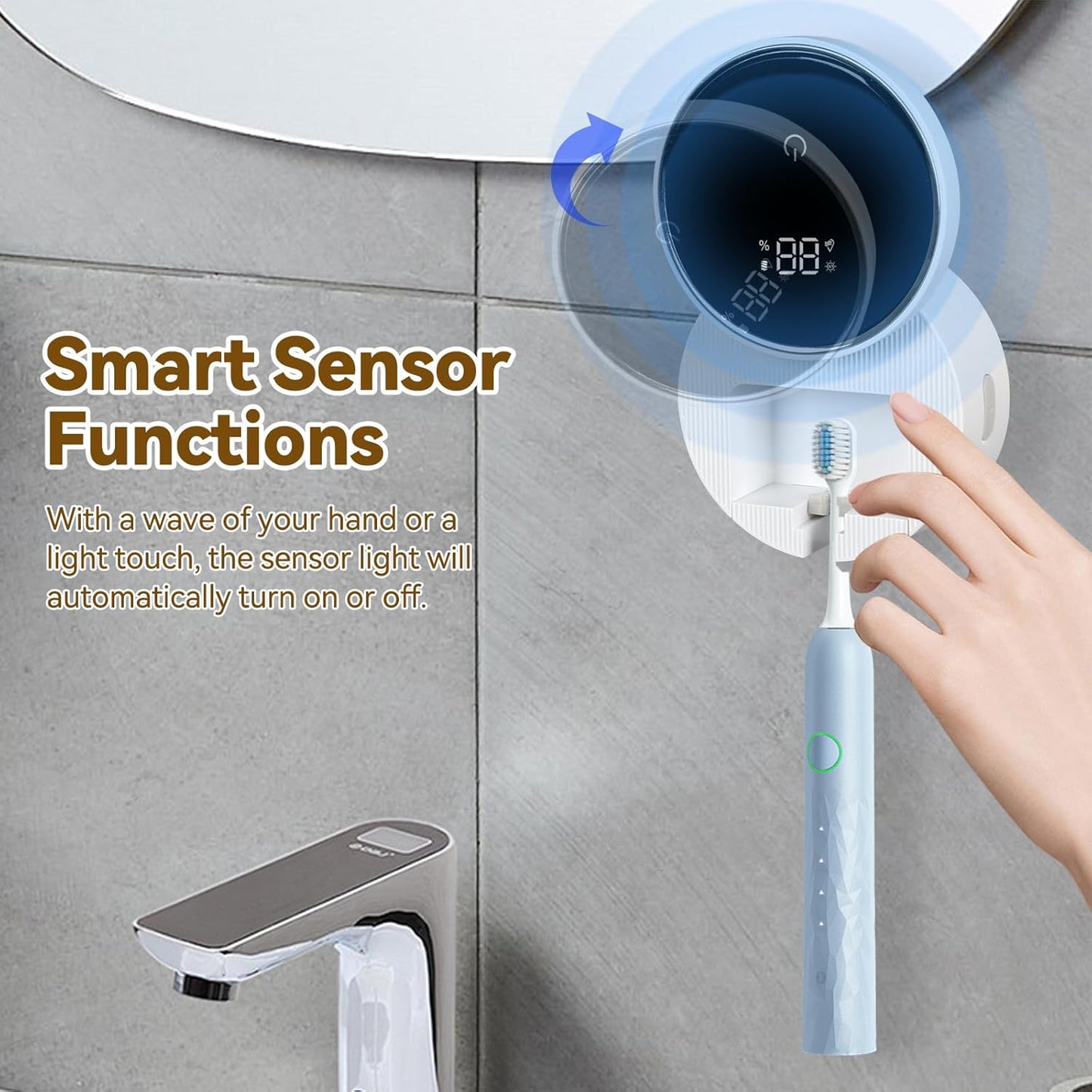 Soporte Desinfectante Para Cepillos De Dientes, Desinfectante UV, Soporte Para Cepillos De Dientes Portátil Con Funciones De Temporización, Soporte Para Cepillo De Dientes De Baño, Dos Cepillos De