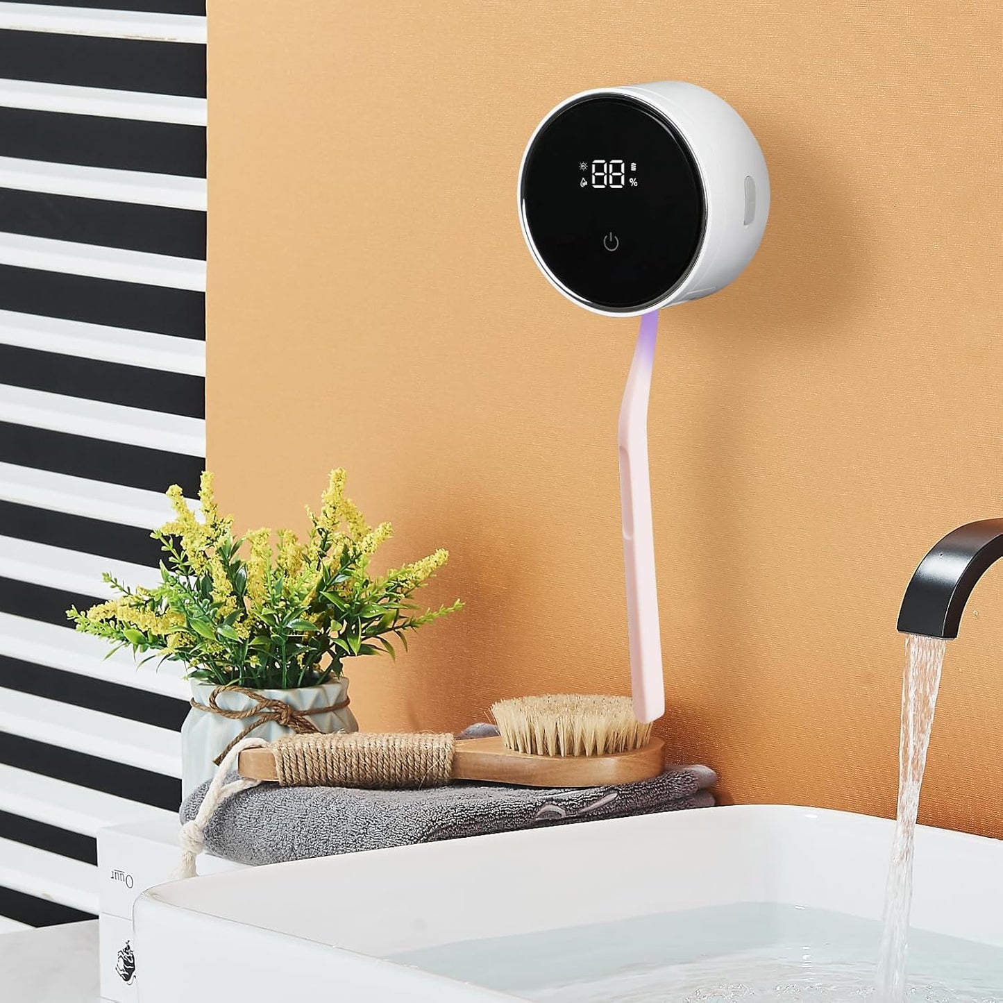 Soporte Desinfectante Para Cepillos De Dientes, Desinfectante UV, Soporte Para Cepillos De Dientes Portátil Con Funciones De Temporización, Soporte Para Cepillo De Dientes De Baño, Dos Cepillos De