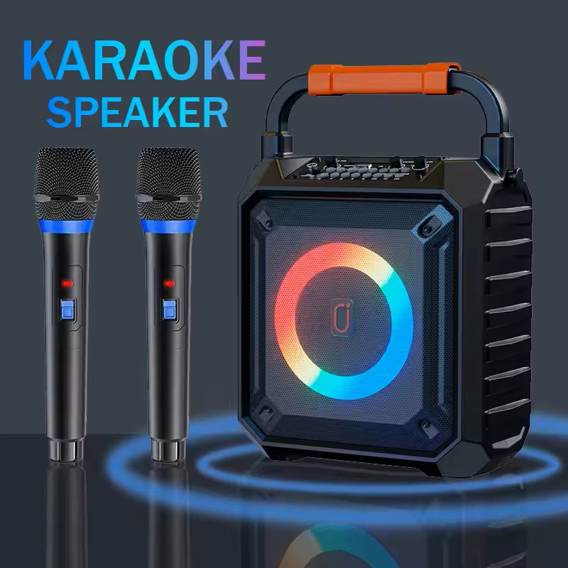 La Máquina De Karaoke Fanfun T17 Viene Con 2 Micrófonos De Karaoke Inalámbricos, Altavoz Bluetooth Portátil, Sistema De Karaoke Doméstico 0K