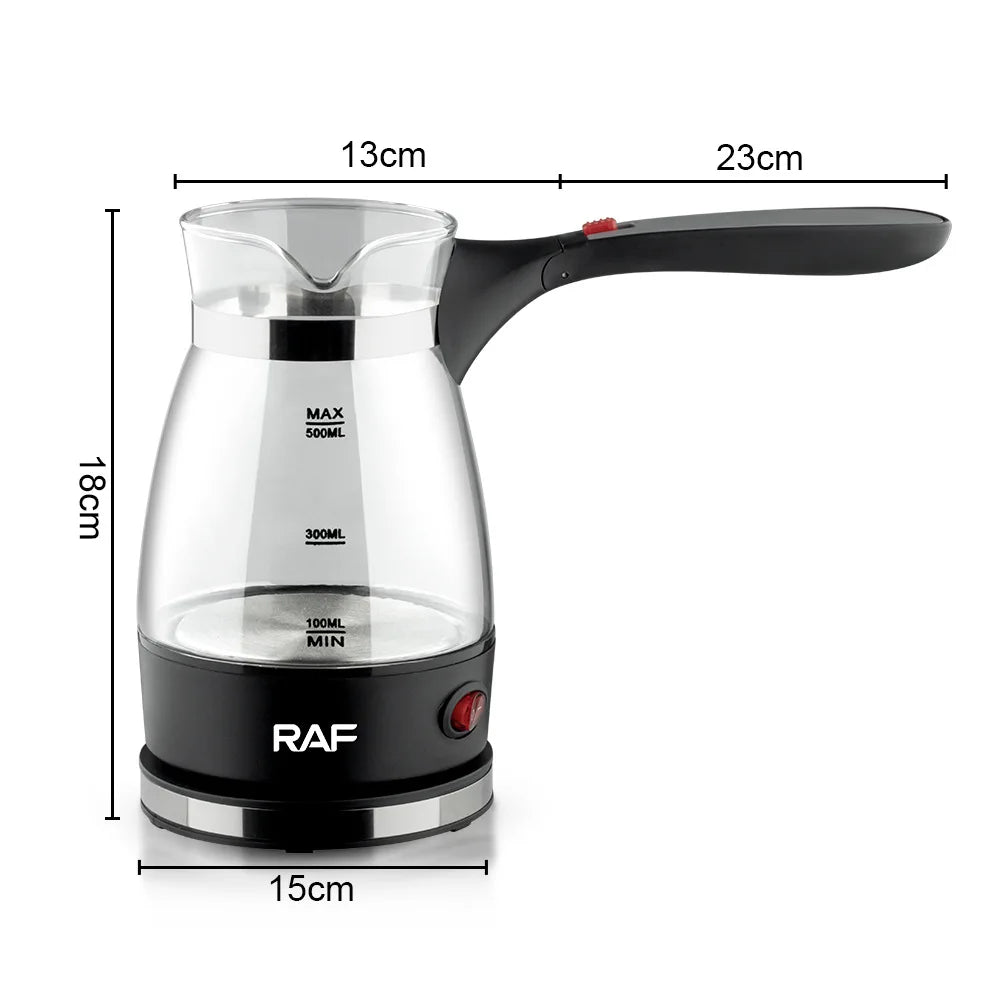 Cafetera Eléctrica De 600W, Cafetera De Pavo, Cafetera De Moca Italiana De Vidrio, Cafetera Turca Griega, Fácil Para El Hogar Y La Oficina, Regalo