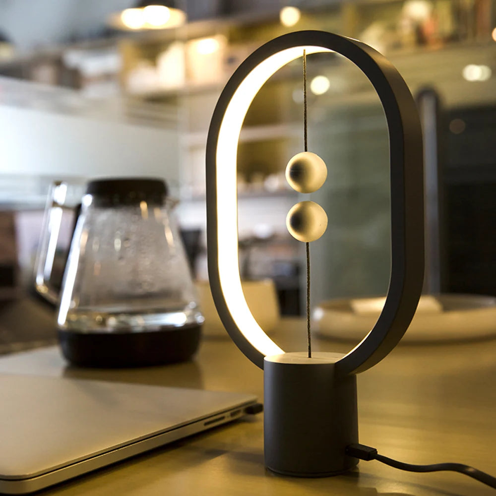 Novedad Mini Lámpara De Equilibrio Magnético Levitación Bola Flotante USB Mesita De Noche Regalo De Cumpleaños Para Niños Luz LED Nocturna Elegante Decoración De La Habitación