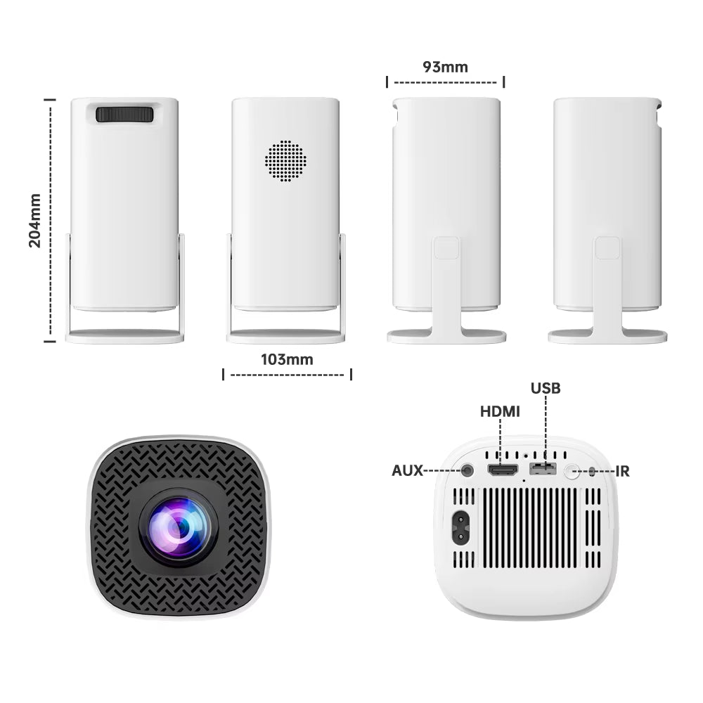 P30 Max Projector,Retro Video Game Consoles,Quad-Core 64 Bit ARM Cortex™-A53,1280*720P 150 ANSI, Android 11 Dual Wifi6 BT5.4