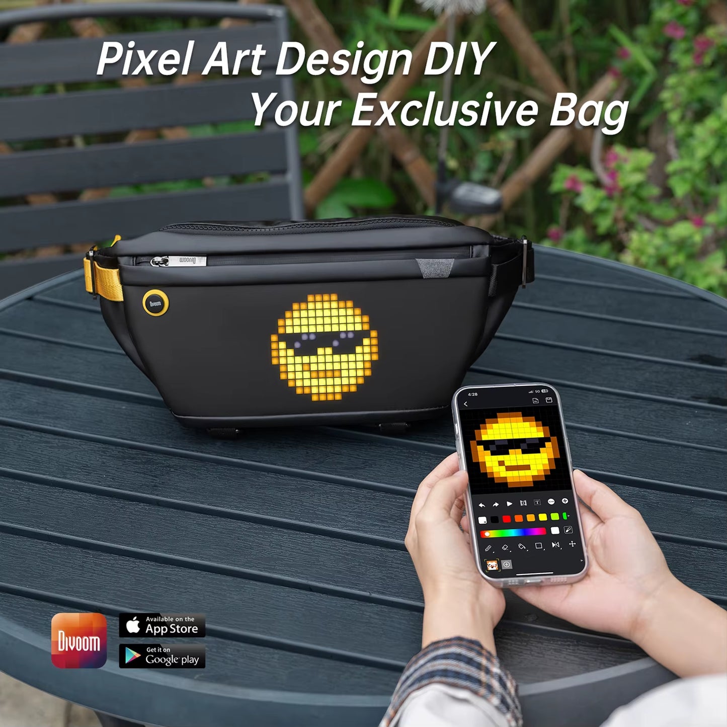 Divoom-Bolso De Mano Con Luz LED Para Ciclismo, Mochila Impermeable Para Actividades Al Aire Libre, Senderismo, Gran Espacio, Portátil, Color Negro, Novedad De 2024