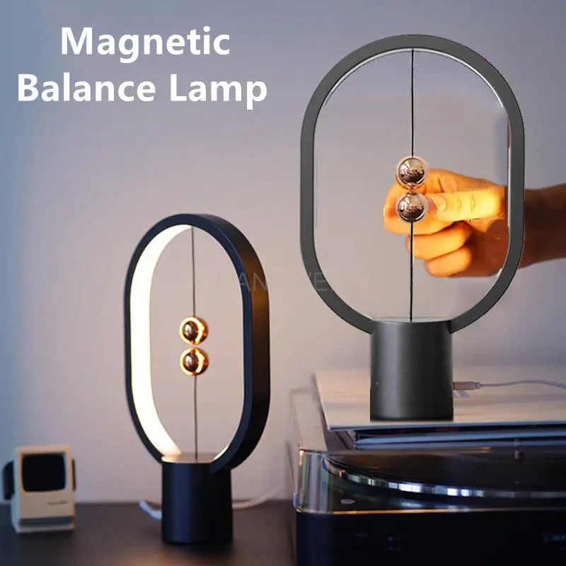 Novedad Mini Lámpara De Equilibrio Magnético Levitación Bola Flotante USB Mesita De Noche Regalo De Cumpleaños Para Niños Luz LED Nocturna Elegante Decoración De La Habitación