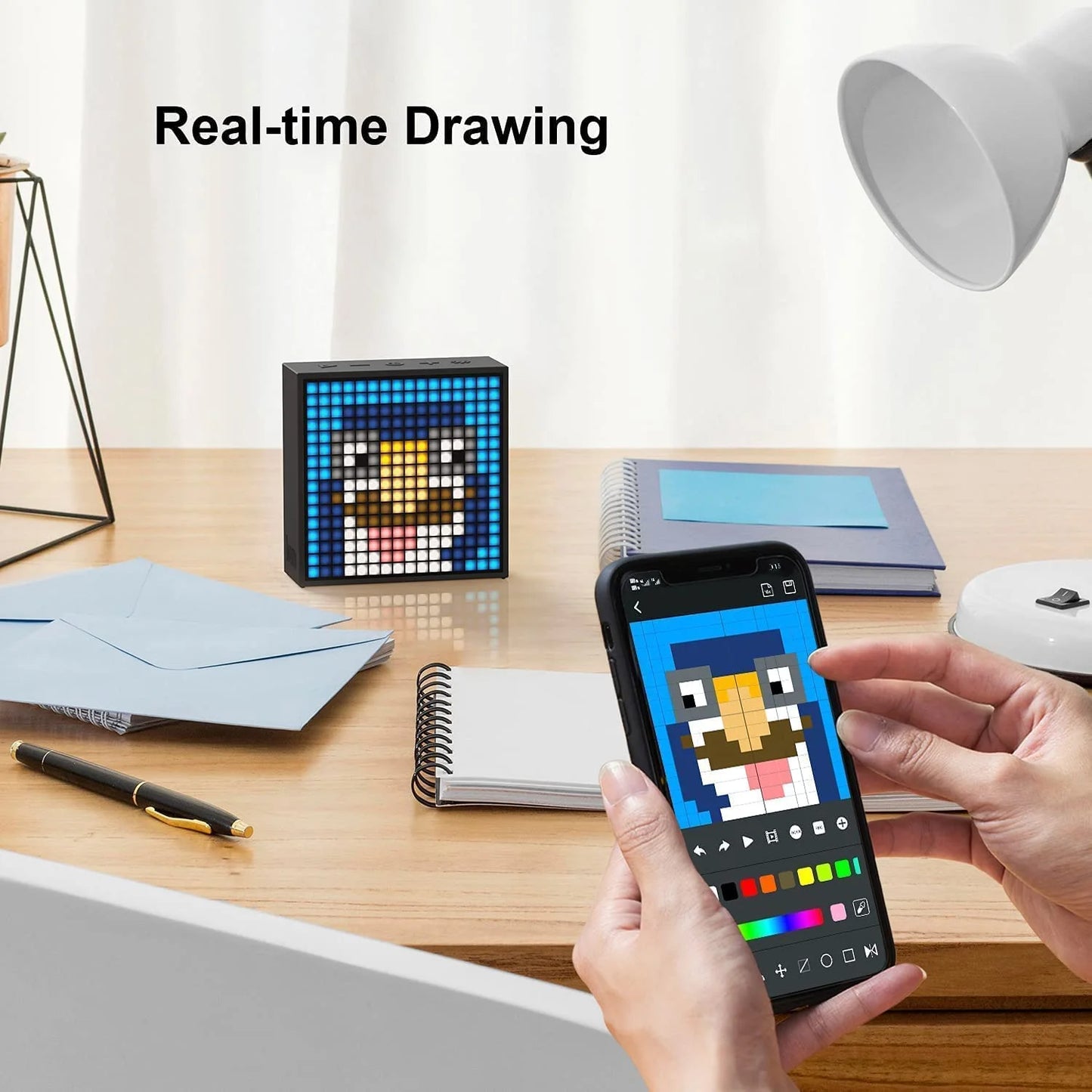 Divoom Timebox Evo Altavoces Bluetooth Inalámbricos Con Reloj Alarma Pantalla LED Programable Para Creación De Pixel Art Regalo Único