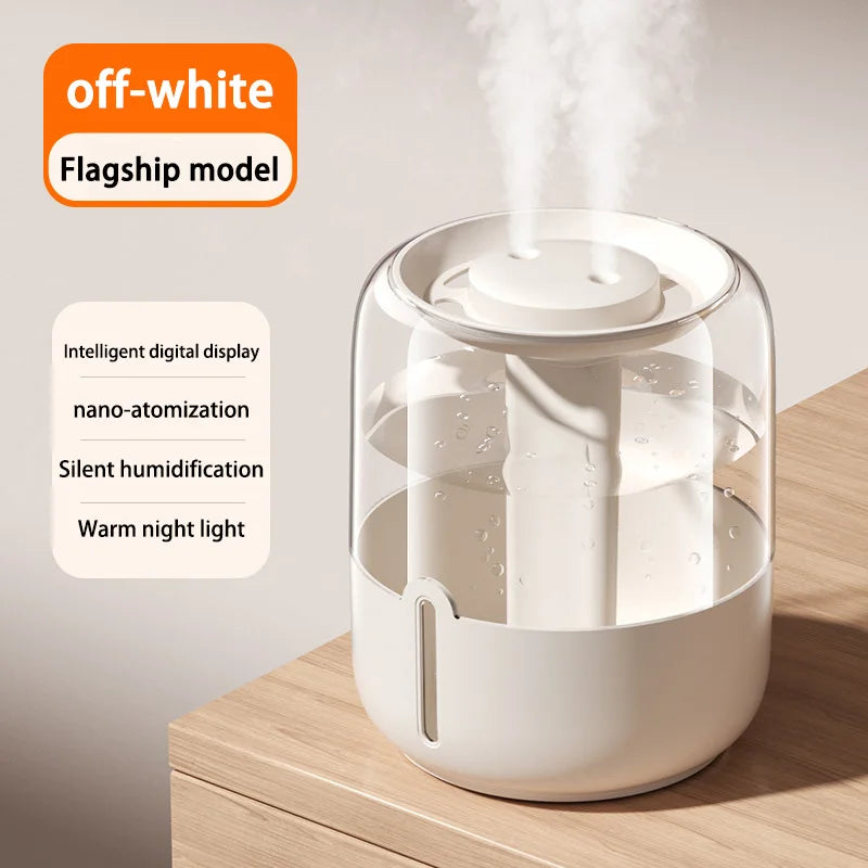 Xiaomi-Humidificador De Pulverización Dual, Pantalla Digital De 6800 ML, Luz Nocturna Silenciosa, USB, Purificación Antibacteria Para El Hogar Y La Oficina