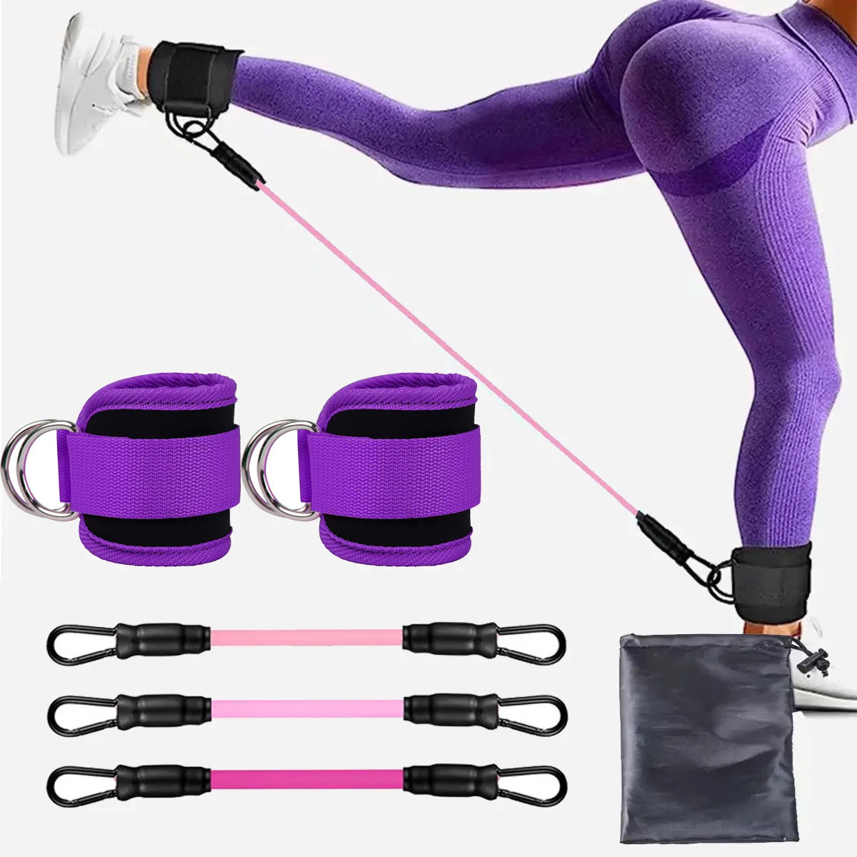 Correas De Tobillo, Juego De Cuerdas De Resistencia TPE, Puños De Soporte De Tobillo Para Máquinas De Cable De Gimnasio, Fitness, Yoga, Pilates, Crossfit, Deporte De Peso Para Mujeres
