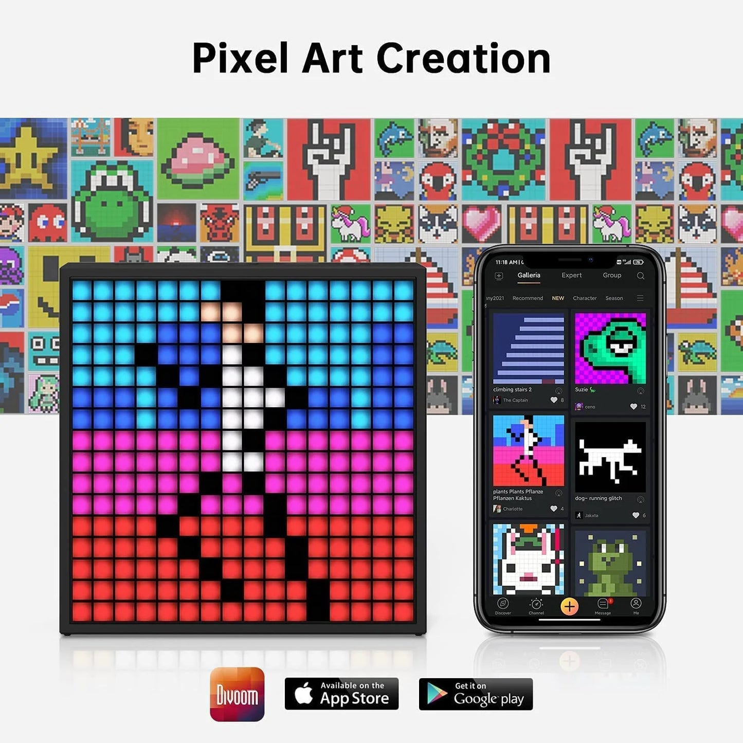 Divoom Timebox Evo Altavoces Bluetooth Inalámbricos Con Reloj Alarma Pantalla LED Programable Para Creación De Pixel Art Regalo Único