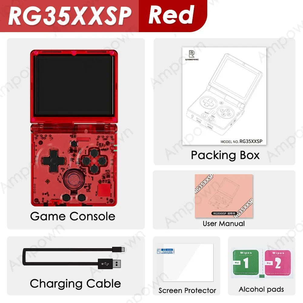 Anbernic-Consola De Juegos Con Tapa RG35XXSP, Pantalla IPS De 3,5 Pulgadas, Mini Salida HDMI, Wifi, Bluetooth 4,2, E-Book, Consola De Vídeo Linux, Reproductor, Regalos