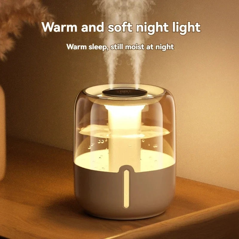 Xiaomi-Humidificador De Pulverización Dual, Pantalla Digital De 6800 ML, Luz Nocturna Silenciosa, USB, Purificación Antibacteria Para El Hogar Y La Oficina