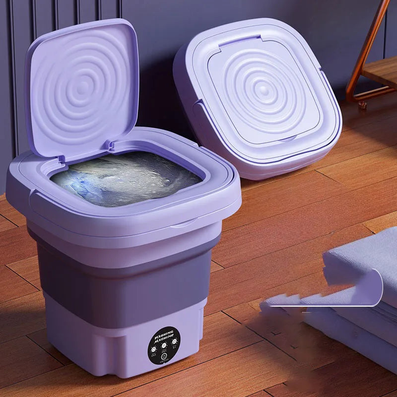 Lavadora Plegable Pequeña De 8L, Lavadora Portátil, Modos Automáticos, Ropa De Lavandería, Cubo De Lavandería