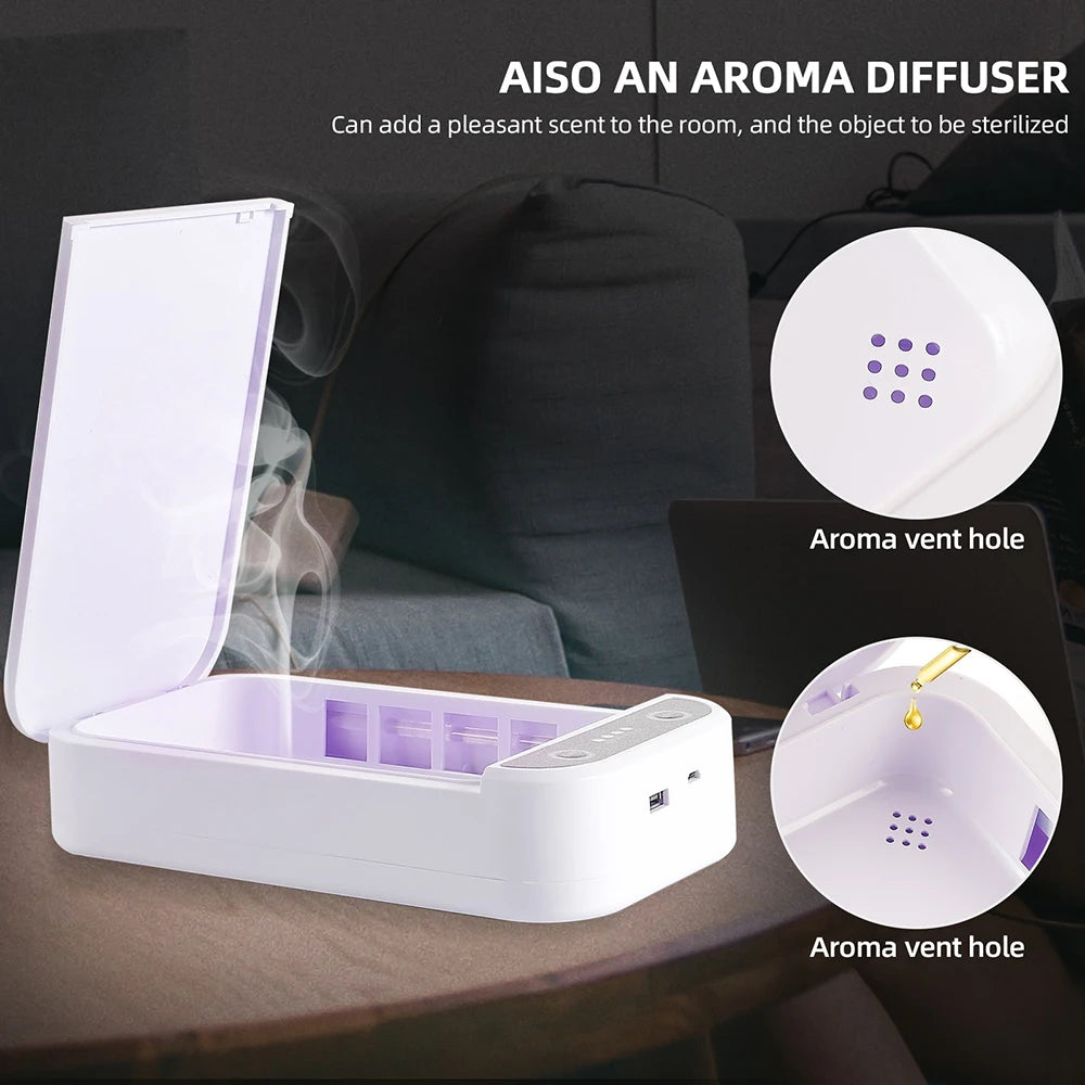 Esterilizador UV Eléctrico, Caja De Aromaterapia, Caja De Desinfección De Rayos Ultravioleta, Máquina Antibacterias Para La Vida Diaria, Luz Fuerte Y Débil