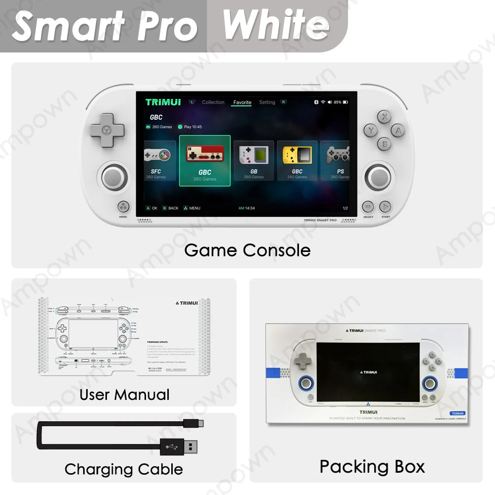 Trimui-Consola De Juegos Portátil Smart Pro, Pantalla IPS De 4,96 Pulgadas, Sistema Linux, Joystick, Iluminación RGB, Reproductor De Videojuegos Retro Smartpro, Regalo