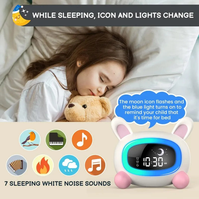 Reloj Despertador Para Niños Ok Para Despertar Niños Con Entrenamiento Del Sueño Y Máquina De Sonido, Regalo De Cumpleaños Para Niños Y Niñas