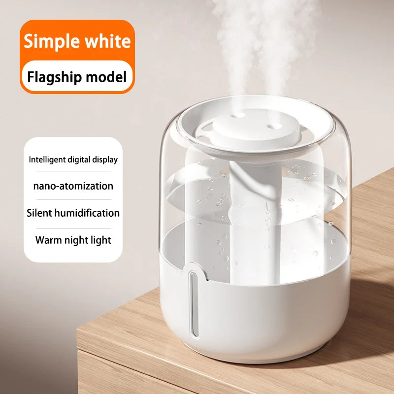Xiaomi-Humidificador De Pulverización Dual, Pantalla Digital De 6800 ML, Luz Nocturna Silenciosa, USB, Purificación Antibacteria Para El Hogar Y La Oficina