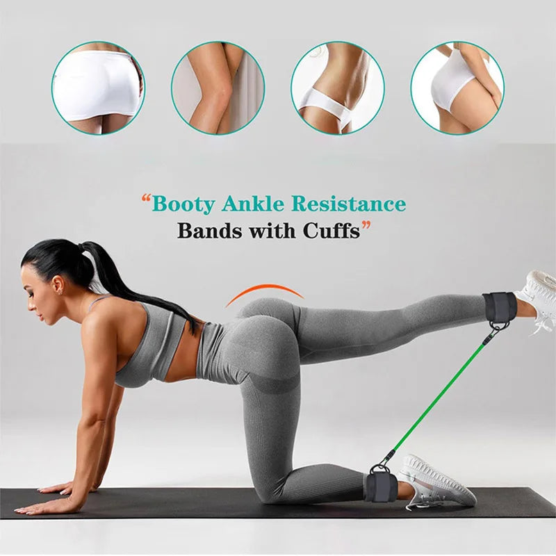 Correas De Tobillo, Juego De Cuerdas De Resistencia TPE, Puños De Soporte De Tobillo Para Máquinas De Cable De Gimnasio, Fitness, Yoga, Pilates, Crossfit, Deporte De Peso Para Mujeres