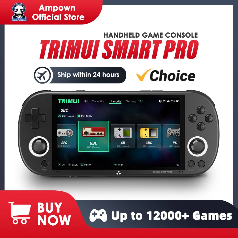 Trimui-Consola De Juegos Portátil Smart Pro, Pantalla IPS De 4,96 Pulgadas, Sistema Linux, Joystick, Iluminación RGB, Reproductor De Videojuegos Retro Smartpro, Regalo