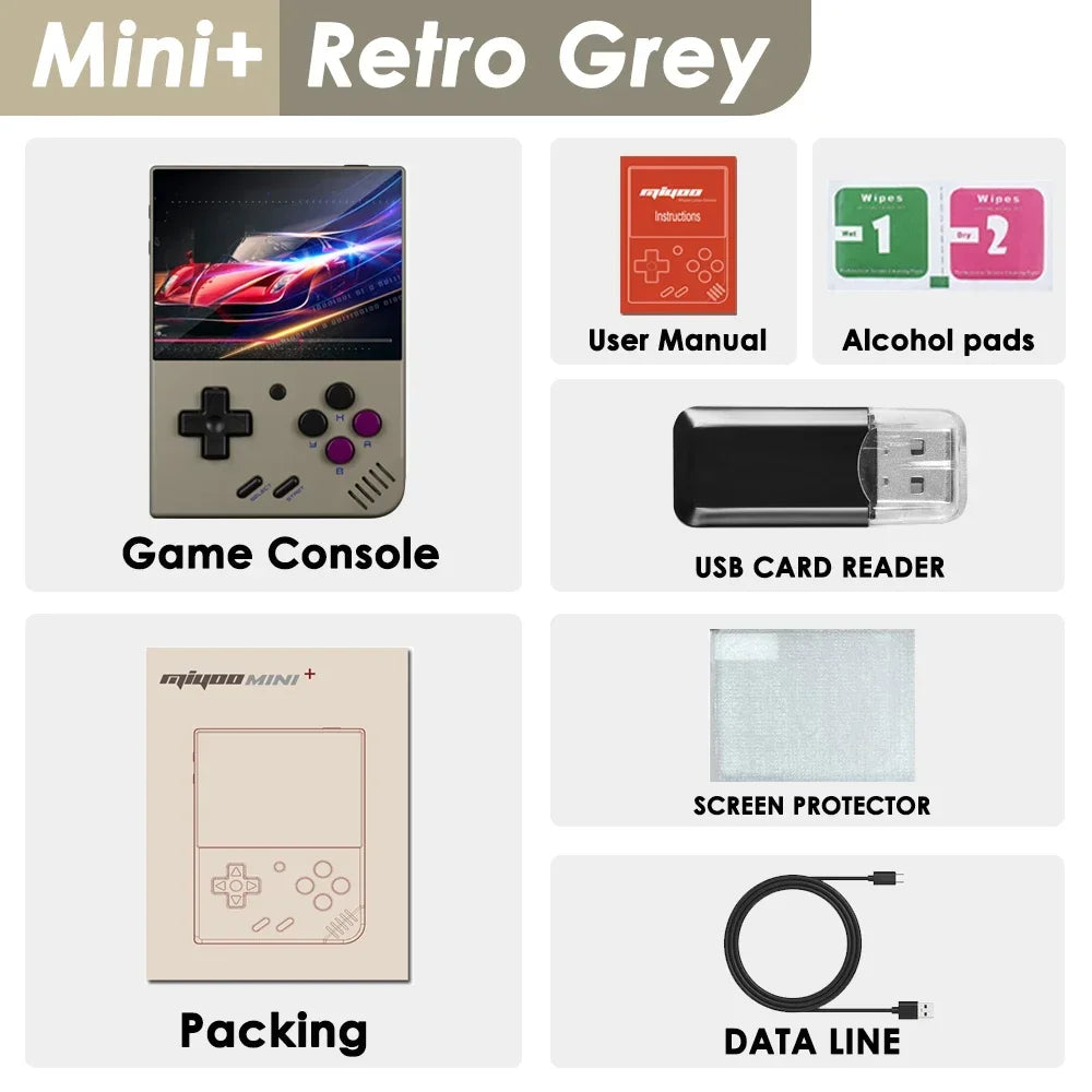 Consola De Juegos Portátil Retro MIYOO Mini plus V2 Mini + Pantalla IPS Consola De Videojuegos Clásica Sistema Linux Regalo Para Niños