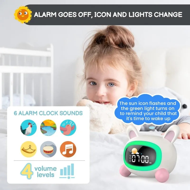 Reloj Despertador Para Niños Ok Para Despertar Niños Con Entrenamiento Del Sueño Y Máquina De Sonido, Regalo De Cumpleaños Para Niños Y Niñas