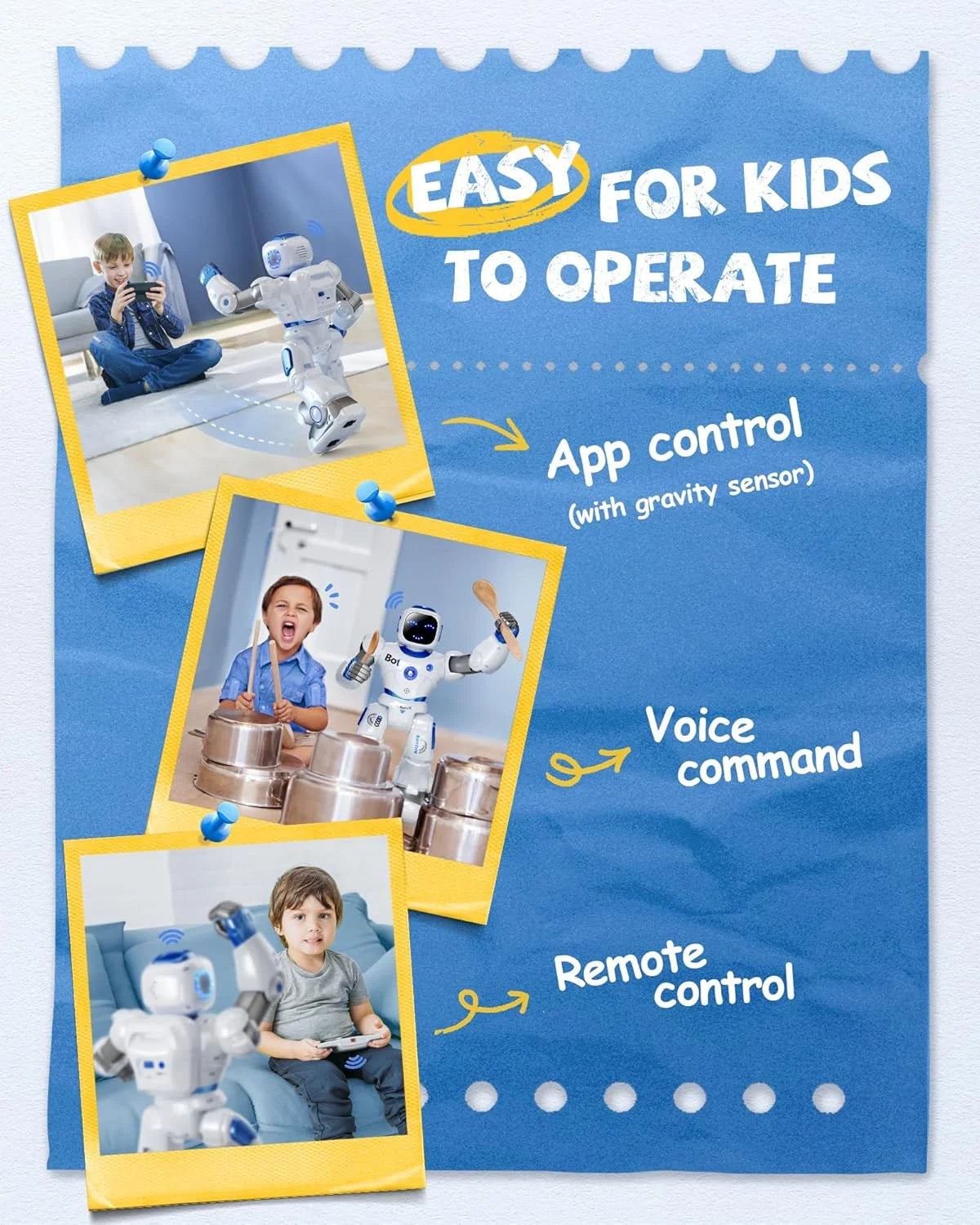 Robot Inteligente Para Niños, Robot De Control Remoto Programable Interactivo Grande Con Control Por Voz, Control De Aplicaciones