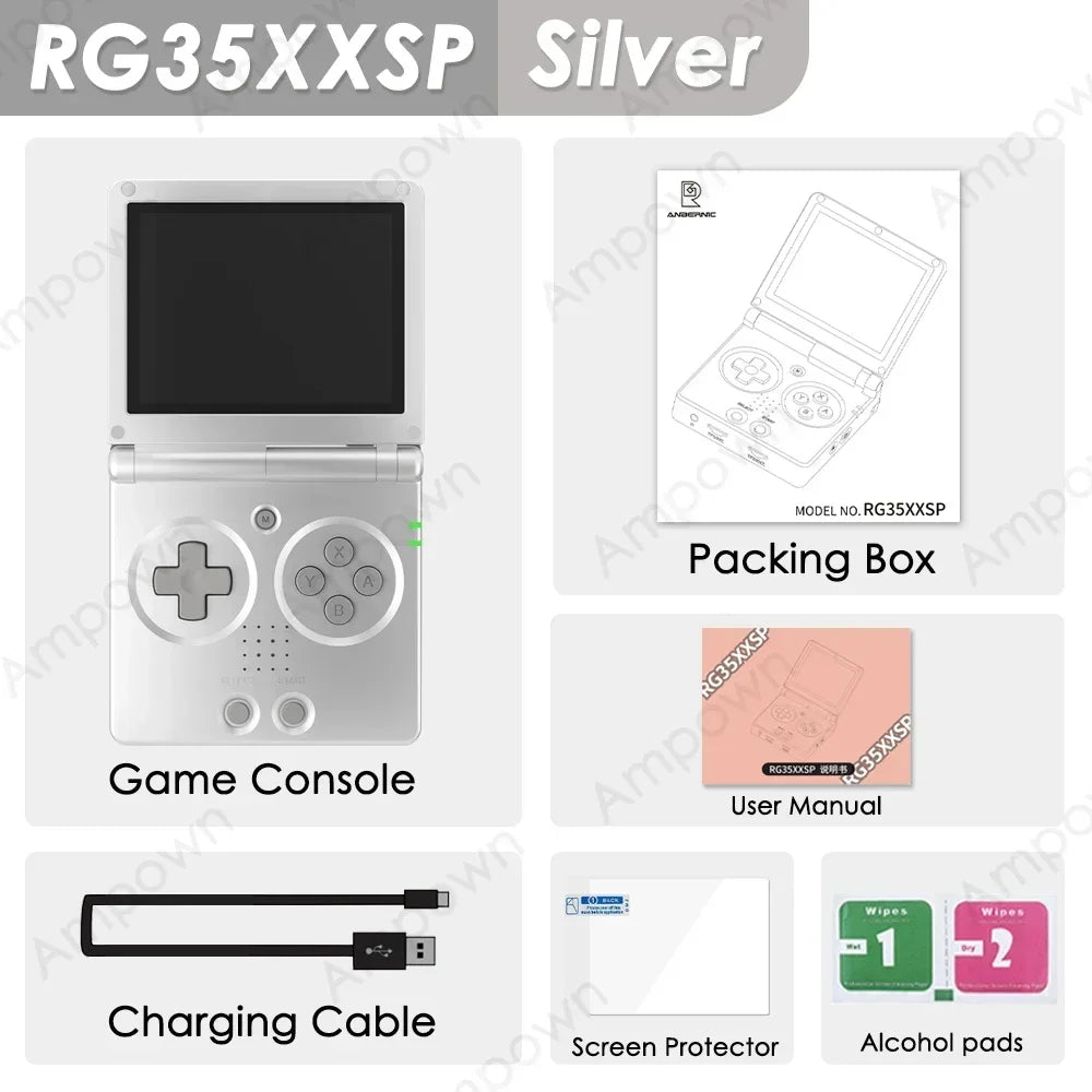 Anbernic-Consola De Juegos Con Tapa RG35XXSP, Pantalla IPS De 3,5 Pulgadas, Mini Salida HDMI, Wifi, Bluetooth 4,2, E-Book, Consola De Vídeo Linux, Reproductor, Regalos