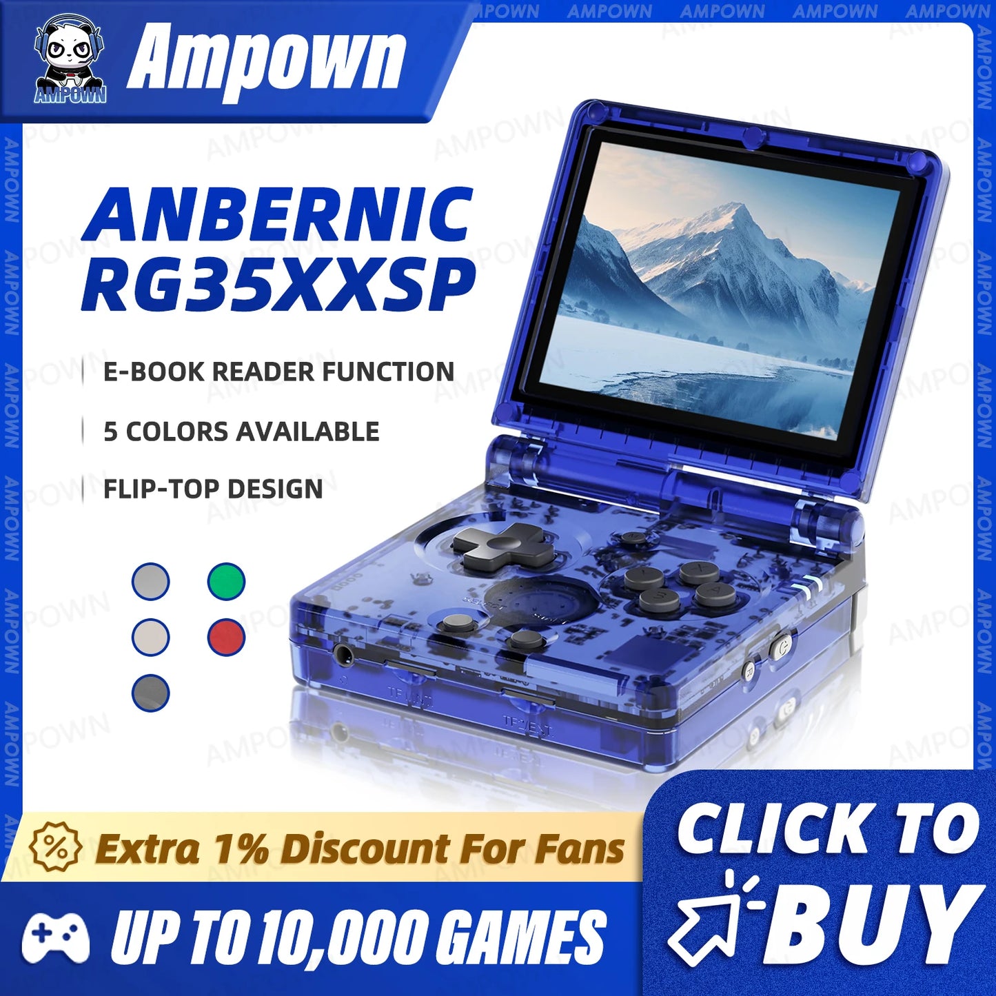 Anbernic-Consola De Juegos Con Tapa RG35XXSP, Pantalla IPS De 3,5 Pulgadas, Mini Salida HDMI, Wifi, Bluetooth 4,2, E-Book, Consola De Vídeo Linux, Reproductor, Regalos