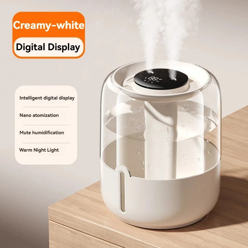 Xiaomi-Humidificador De Pulverización Dual, Pantalla Digital De 6800 ML, Luz Nocturna Silenciosa, USB, Purificación Antibacteria Para El Hogar Y La Oficina
