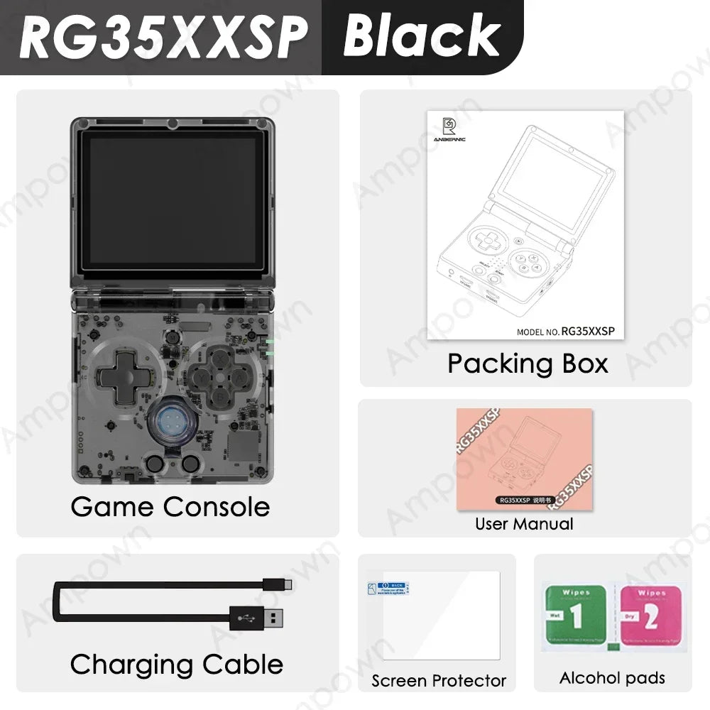 Anbernic-Consola De Juegos Con Tapa RG35XXSP, Pantalla IPS De 3,5 Pulgadas, Mini Salida HDMI, Wifi, Bluetooth 4,2, E-Book, Consola De Vídeo Linux, Reproductor, Regalos