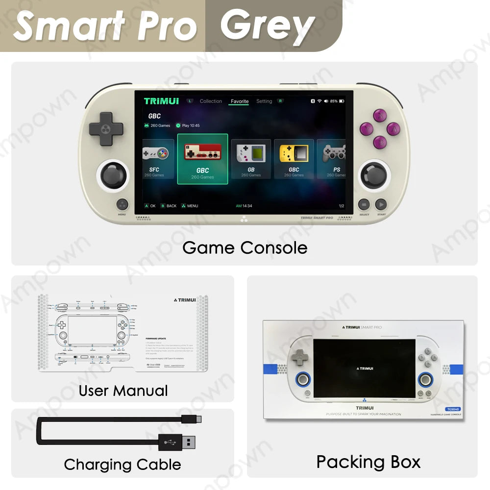 Trimui-Consola De Juegos Portátil Smart Pro, Pantalla IPS De 4,96 Pulgadas, Sistema Linux, Joystick, Iluminación RGB, Reproductor De Videojuegos Retro Smartpro, Regalo