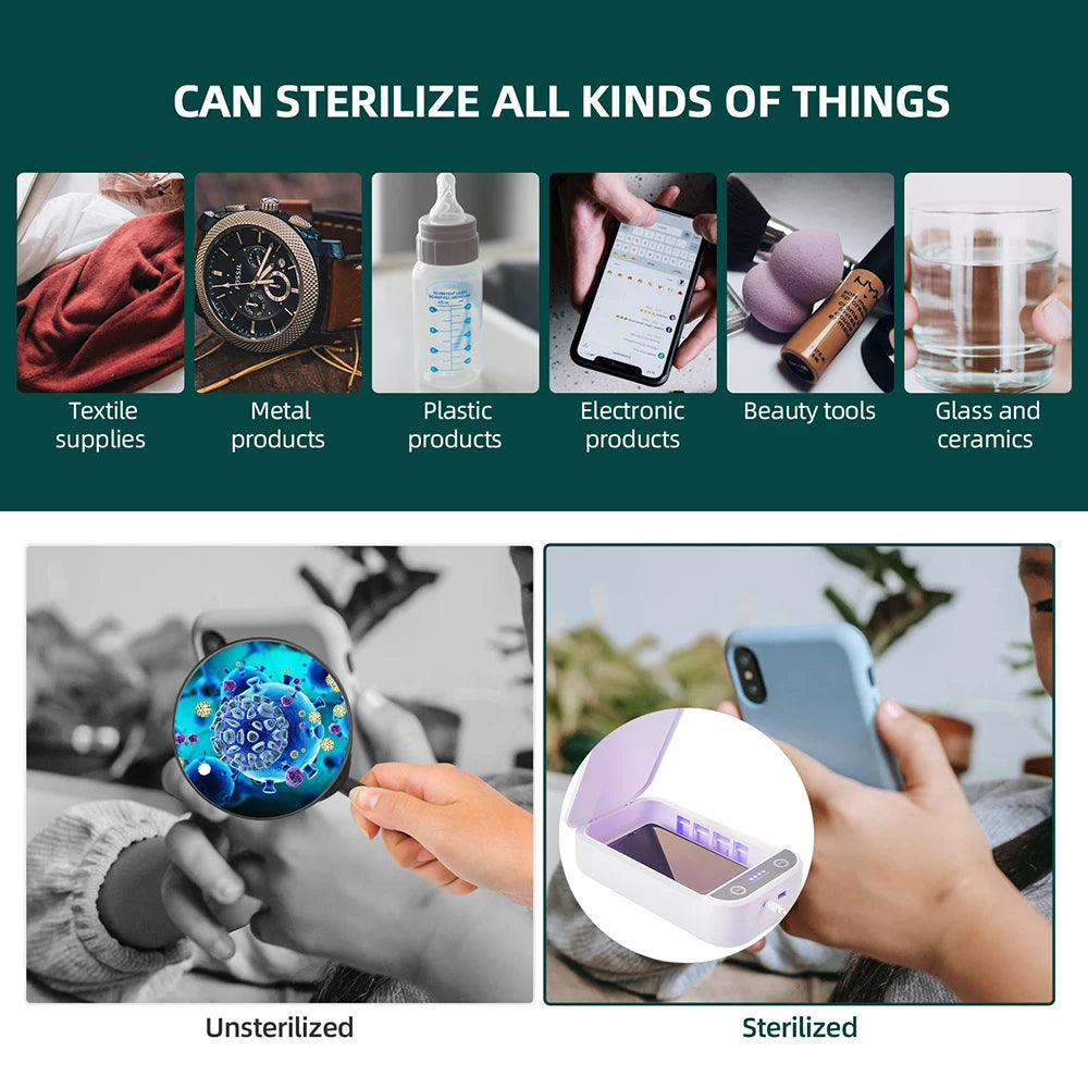 Esterilizador UV Eléctrico, Caja De Aromaterapia, Caja De Desinfección De Rayos Ultravioleta, Máquina Antibacterias Para La Vida Diaria, Luz Fuerte Y Débil