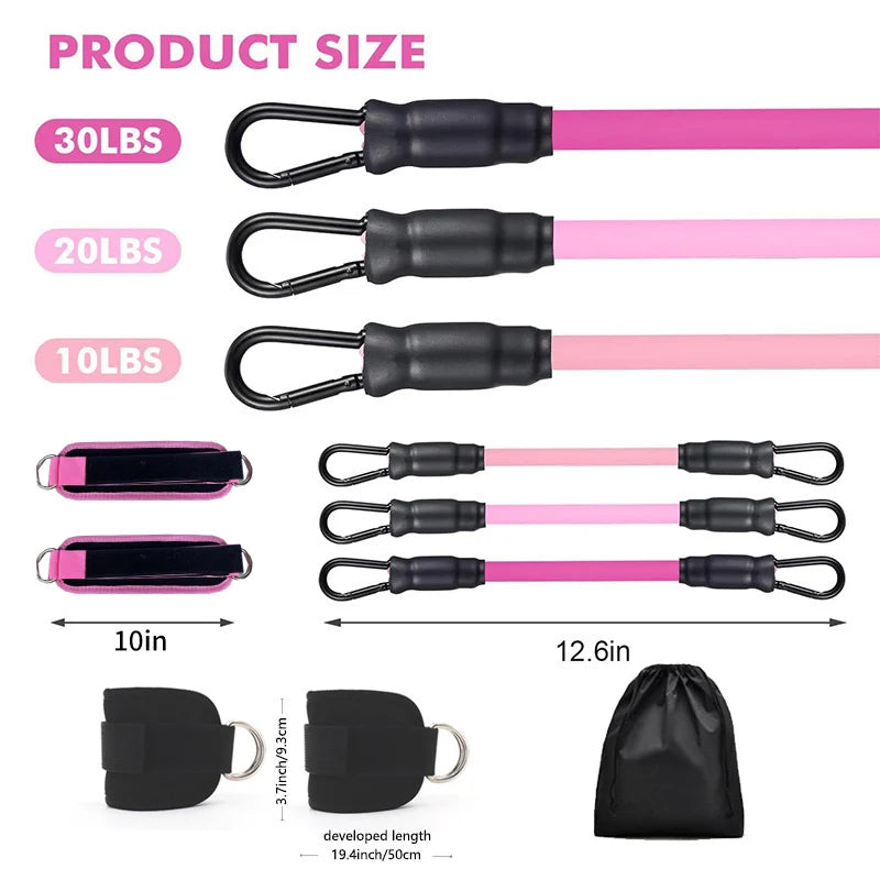 Correas De Tobillo, Juego De Cuerdas De Resistencia TPE, Puños De Soporte De Tobillo Para Máquinas De Cable De Gimnasio, Fitness, Yoga, Pilates, Crossfit, Deporte De Peso Para Mujeres