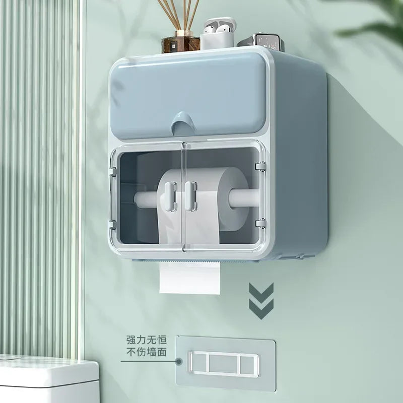 Strictly Selected Non-Punching Sanitary Tissue Box Wall-Mounted Roll Paper Pumping Carton Waterproof Storage Box Bathroom Rack