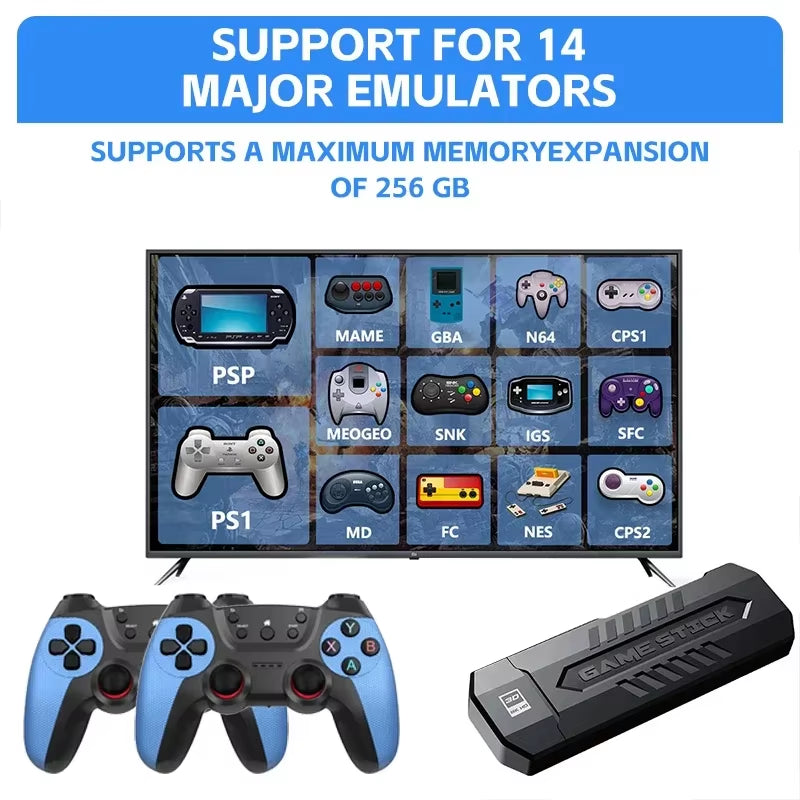 Nuevo X2 Game Stick 4K 3D HD Consola De Videojuegos Retro Controlador Inalámbrico TV Juego 256G 58000 Juegos Retro Regalo Para Niños