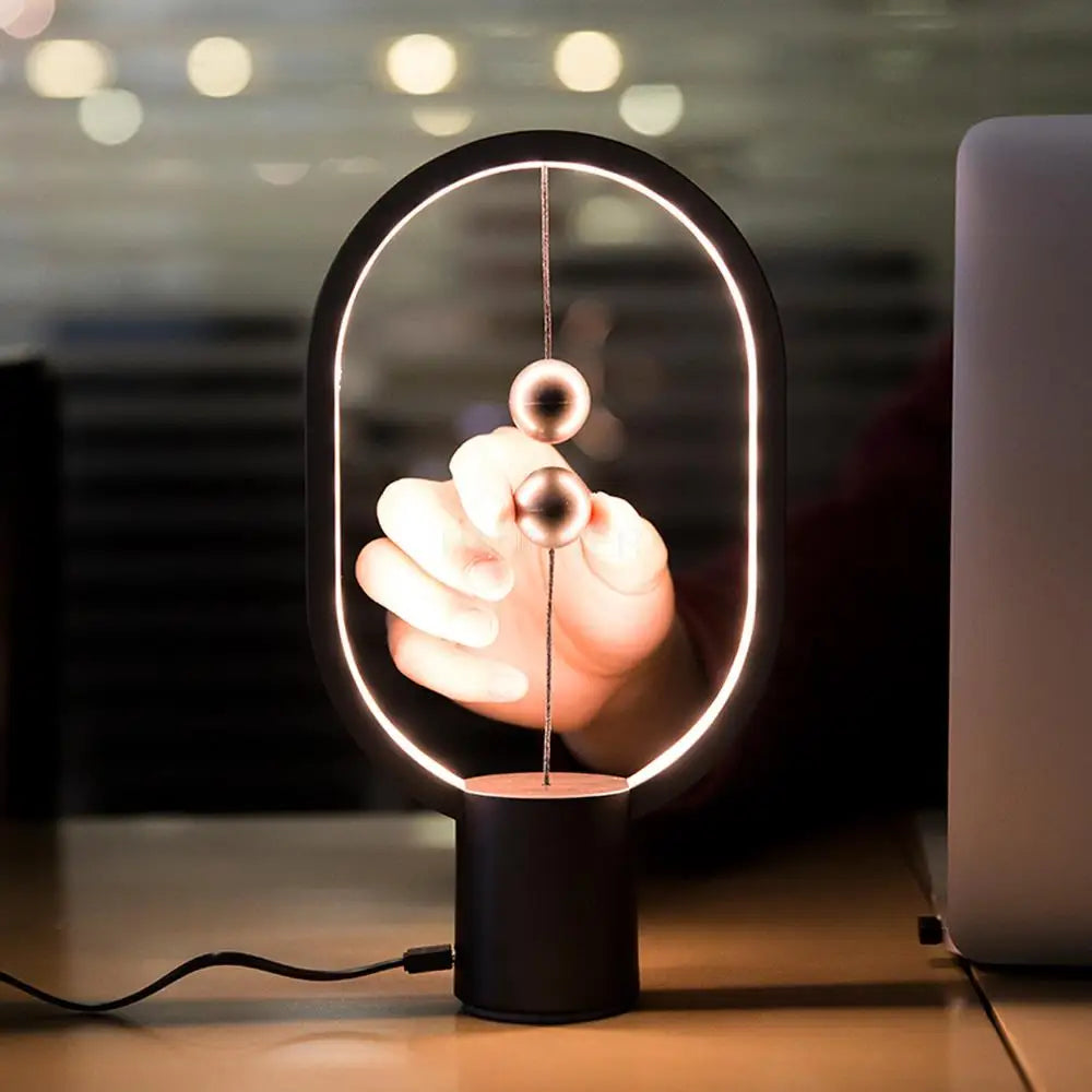 Novedad Mini Lámpara De Equilibrio Magnético Levitación Bola Flotante USB Mesita De Noche Regalo De Cumpleaños Para Niños Luz LED Nocturna Elegante Decoración De La Habitación