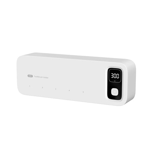 Esterilizador De Cepillo De Dientes UV, Soporte De Cepillo De Dientes Montado En La Pared De Secado Rápido Recargable Con Pantalla LED Para Baño