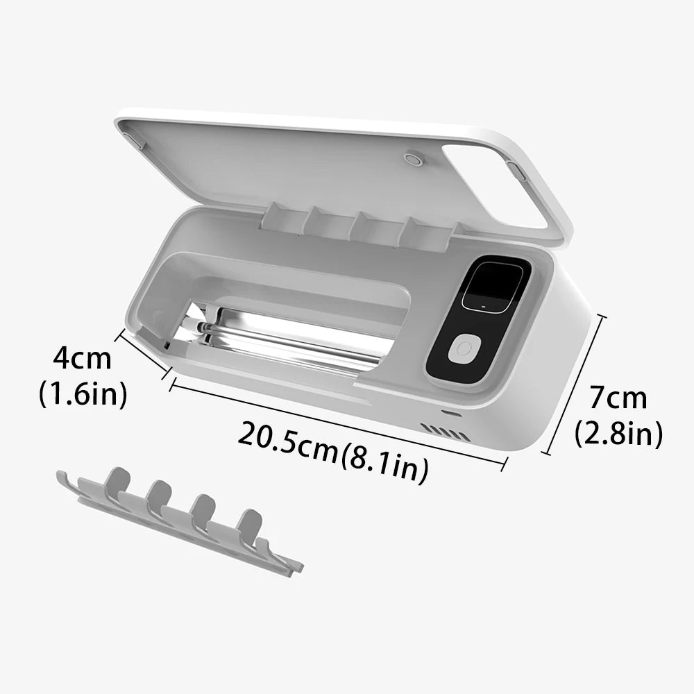 Esterilizador De Cepillo De Dientes UV, Soporte De Cepillo De Dientes Montado En La Pared De Secado Rápido Recargable Con Pantalla LED Para Baño