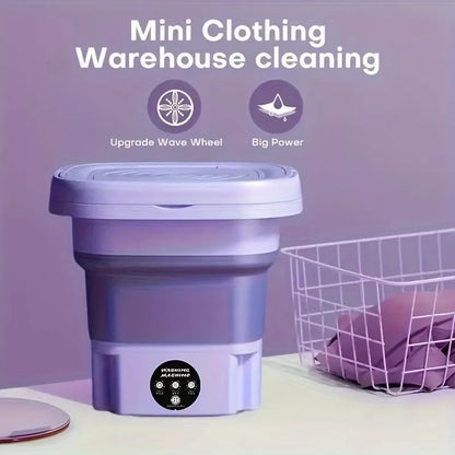 Lavadora Plegable Pequeña De 8L, Lavadora Portátil, Modos Automáticos, Ropa De Lavandería, Cubo De Lavandería