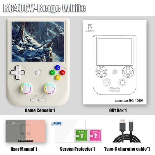 Anbernic-Consola De Juegos Retro RG406V, Android 13, Unisoc T820, Reproductor De Juegos De 64 Bits, Pantalla Táctil IPS De 4,0 Pulgadas, 5500Mah, 5G, Wifi, Bluetooth