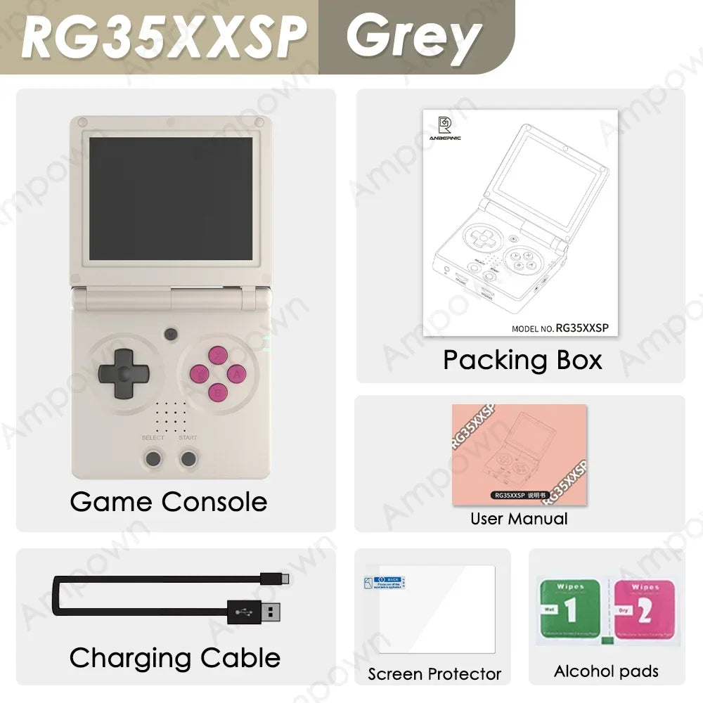 Anbernic-Consola De Juegos Con Tapa RG35XXSP, Pantalla IPS De 3,5 Pulgadas, Mini Salida HDMI, Wifi, Bluetooth 4,2, E-Book, Consola De Vídeo Linux, Reproductor, Regalos