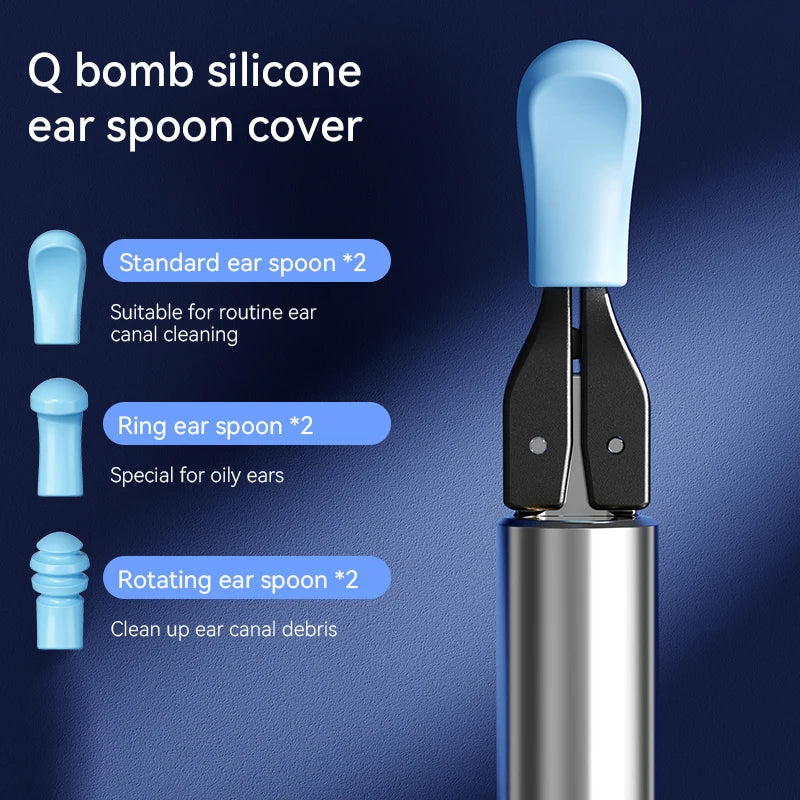 Limpiador Visual De Oídos Con Cámara, Herramienta De Eliminación De Cera De Oídos Con Recogedor Y Pinzas, 12 Megapíxeles, 6 Cucharas Para Los Oídos, Eliminación De Cera De Los Oídos, Cuidado De Los Oídos