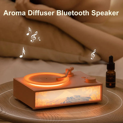 Difusor De Aceites Esenciales Altavoces Bluetooth Altavoz Bluetooth De Vinilo Retro Vintage Altavoz Portátil Con Audio Ligero De Ilustración