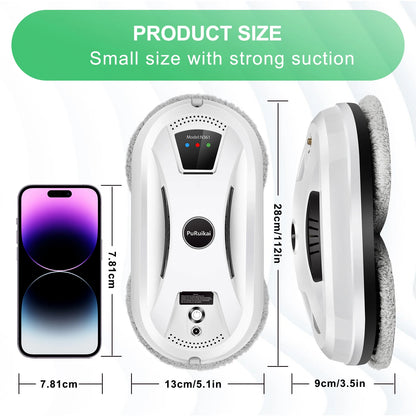Puruikai-Robot De Limpieza De Ventanas Para El Hogar, Aspirador De Vidrio Inteligente, Máquina De Limpieza De Paredes De Vidrio Con Una Sola Tecla