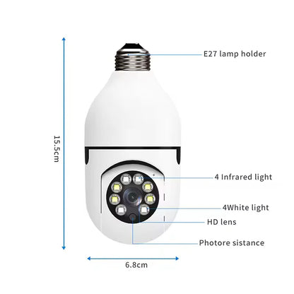 Cámara IP Wifi 4G, Cámara Con Bombilla E27, Monitor De Bebé Inalámbrico De 3MP, Seguimiento IA, Videovigilancia De Seguridad, Cámara Para Mascotas Smartlife Para Interiores