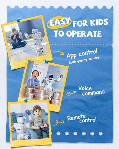 Robot Inteligente Para Niños, Robot De Control Remoto Programable Interactivo Grande Con Control Por Voz, Control De Aplicaciones