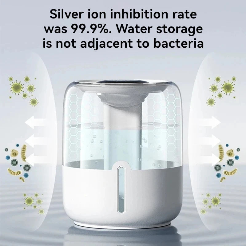 Xiaomi-Humidificador De Pulverización Dual, Pantalla Digital De 6800 ML, Luz Nocturna Silenciosa, USB, Purificación Antibacteria Para El Hogar Y La Oficina