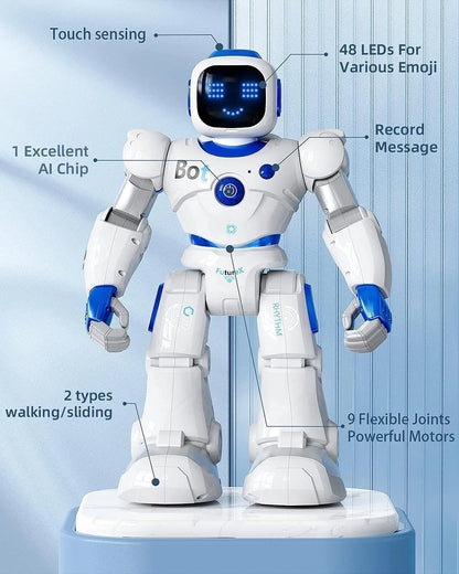 Robot Inteligente Para Niños, Robot De Control Remoto Programable Interactivo Grande Con Control Por Voz, Control De Aplicaciones