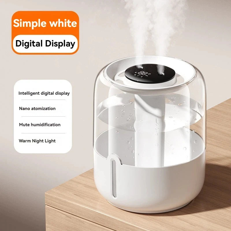 Xiaomi-Humidificador De Pulverización Dual, Pantalla Digital De 6800 ML, Luz Nocturna Silenciosa, USB, Purificación Antibacteria Para El Hogar Y La Oficina